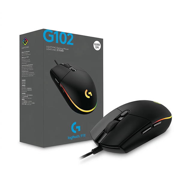 Logitech G102 Lightsync Gaming Mouse Wired RGB For PC Laptop Minecraft And Free Fire Gaming Performance
