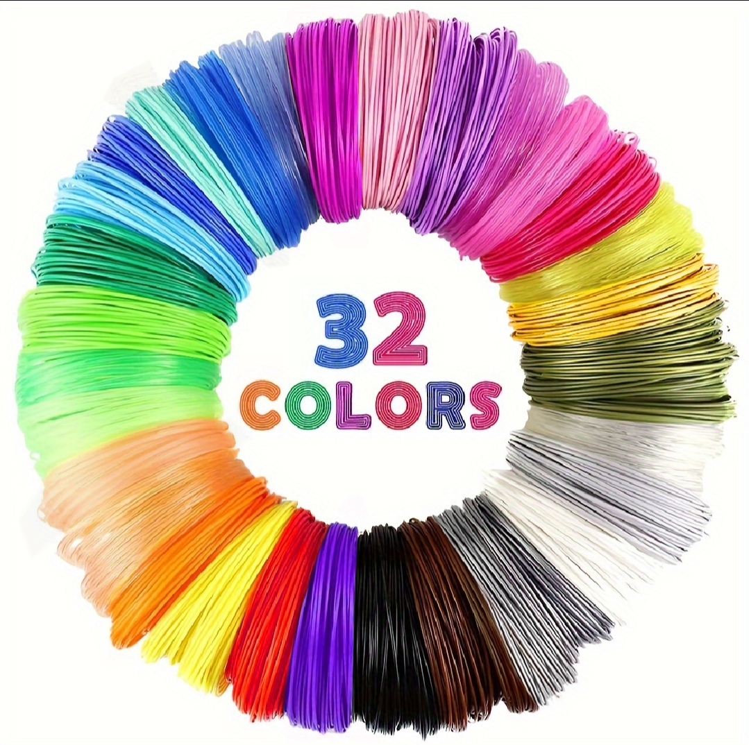 Pack of 30 Colors 3d Pen Refill Filament PCL & PLA ABS/PLA for Rechargeable pen Soft Low Temperature Plastic Wire Ink 3Doodler Realistic Printing Educational toy Home Art Activity Set