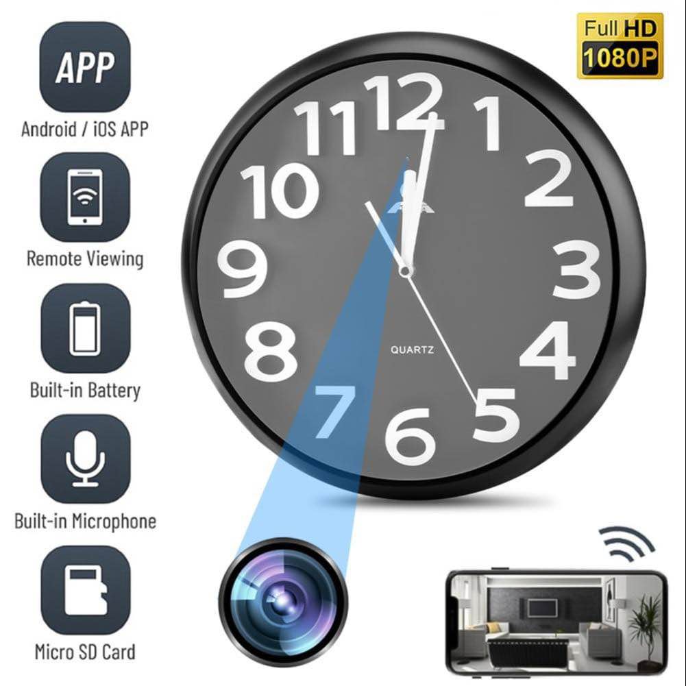 WiFi Wall Clock Camera 4K Resolution For Home/Office Security with Look Cam Application and Panoramic view / Same Product as Shown