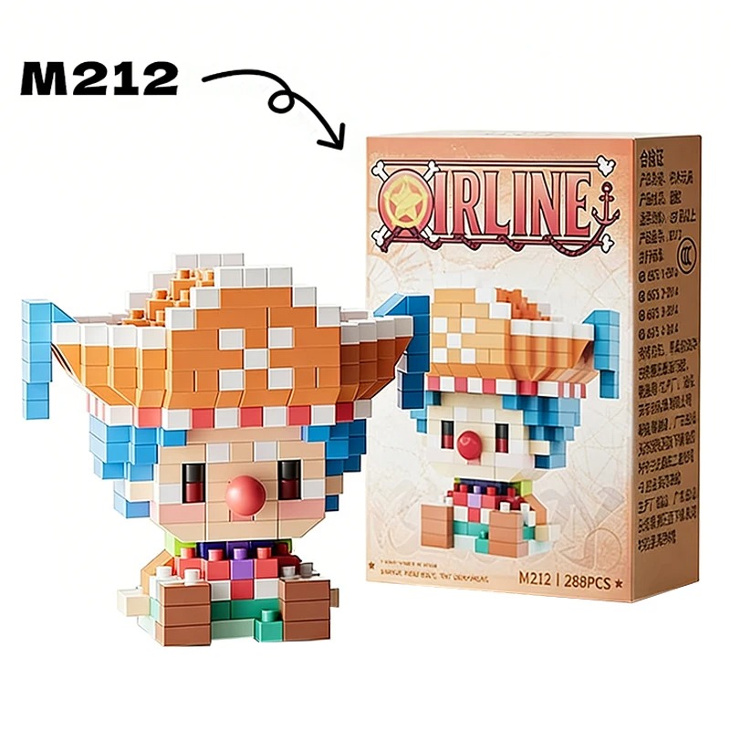 ONE PIECE Sun God Nika Luffy Micro Building Block Chopper Ace Buggy 3D Anime Model Assembly Mini Bricks Figure Toys For 
