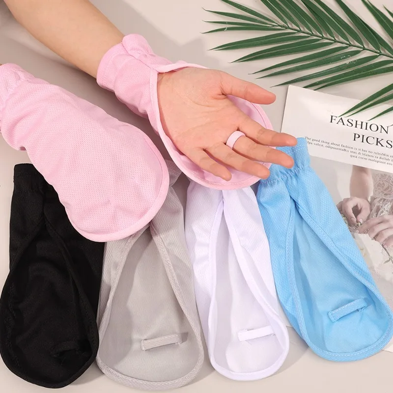 Summer Anti-sunburn Gloves Ice Outdoor Breathable Thin UV Protection Sunscreen Lady Cover Finger Gloves Cycling Sleeve Mitten