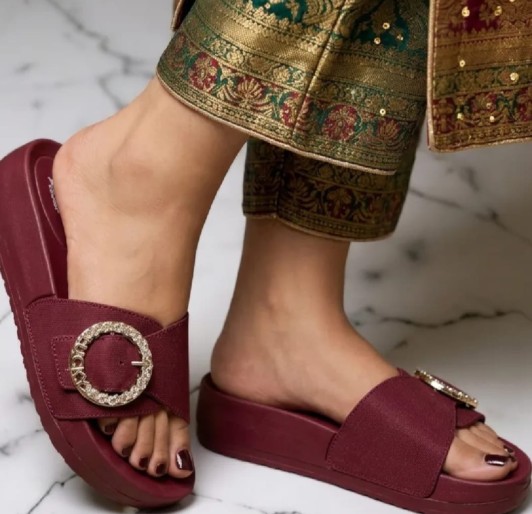 Women's Brown Slide Sandals | Luxury Flat Slippers | Soft Comfortable Summer Casual Footwear | Lightweight Ladies Slides