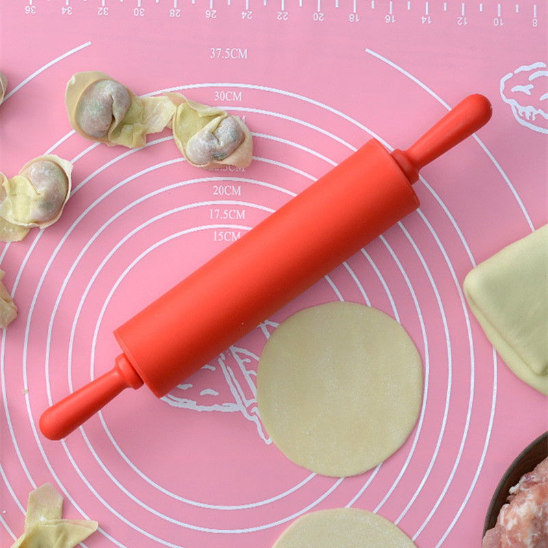 Silicone Dough Roller Middle Size Rolling Pin Colorful Pastry Tool 12inch Long