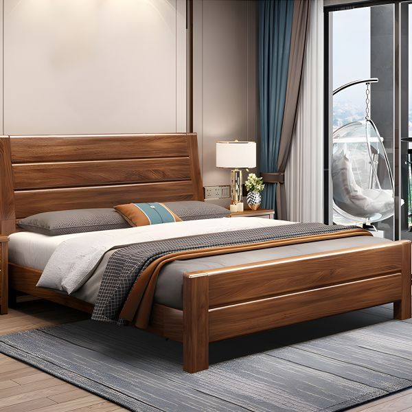 Modern King Size Bed With 2 Side Tables Sheesham Solid Wood
