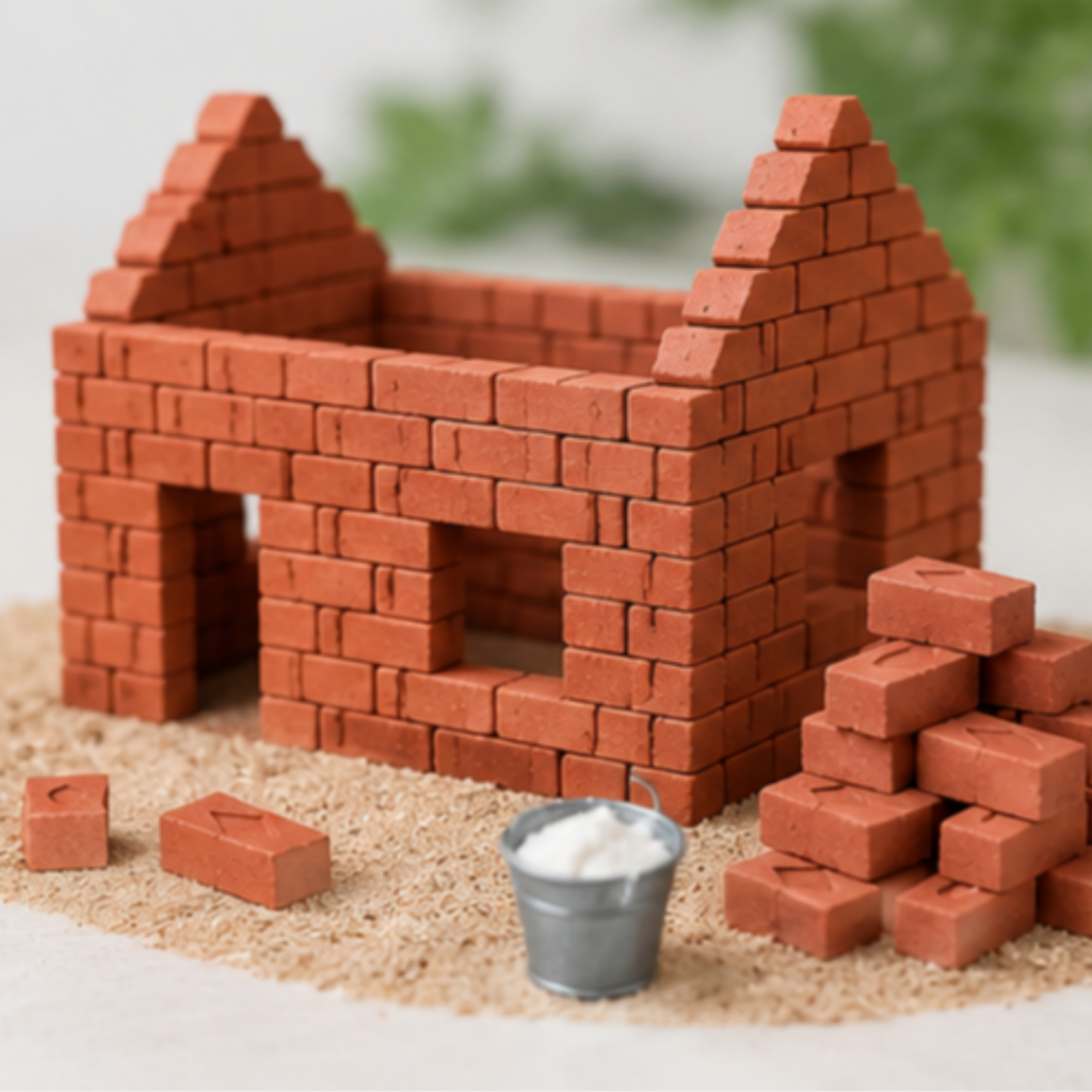 120 PCS Mini Bricks for Miniature House Building | DIY Crafts | Doll House Construction | School Project Building Blocks