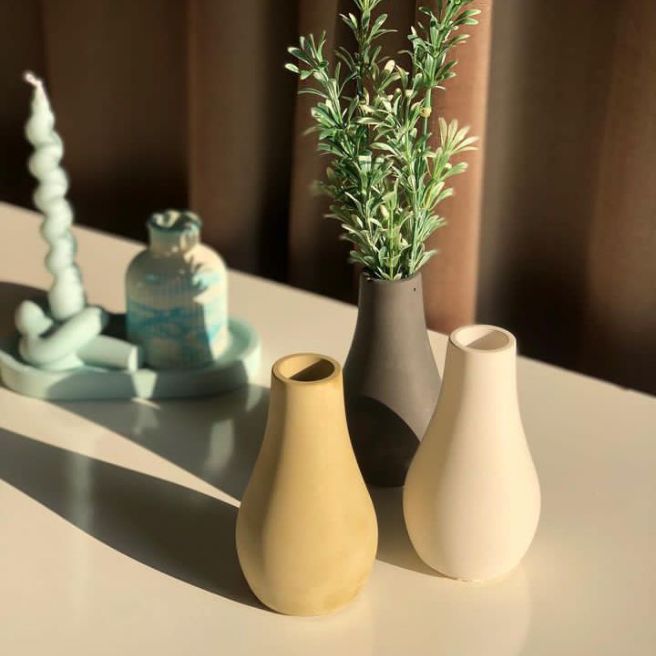 Flower Vase, Concrete Vase, Glue Drop Design Vase, Vase for Artifical Flowers & Plants, Vase for Tabletops, Side tables & Desktops, Vase for Home Decore, Decorative Accents, Vasses & Vessels