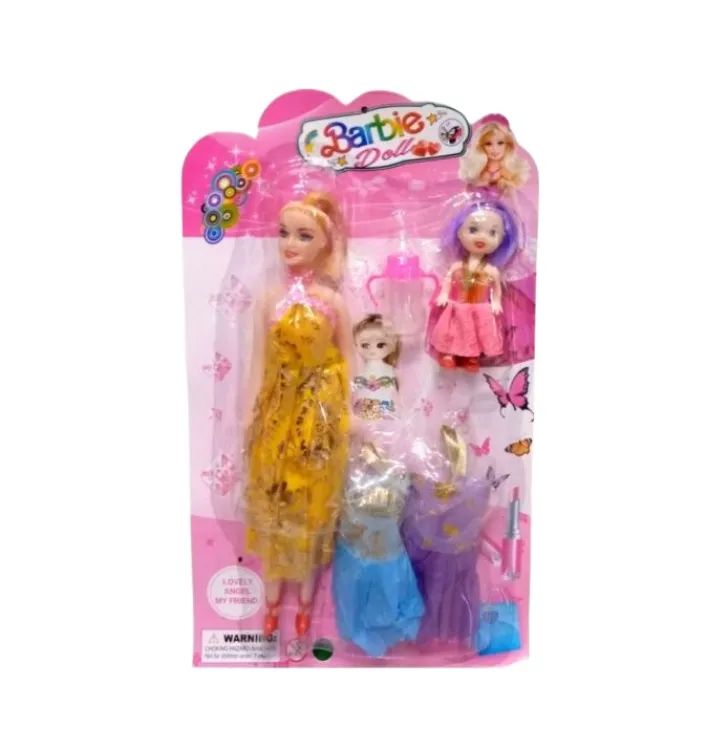 GAZA TOY barbie doll with beautiful baby many varieties are available and feeder  with two beautiful dresses toy