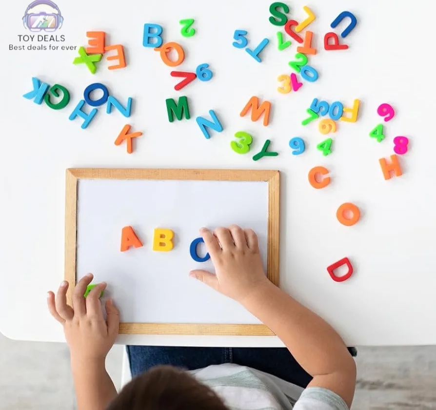 TOY DEALS : Set of Magnetic 26 English Alphabet Stickers, Magnetic Digital Refrigerator Stickers, Educational CHILDREN'S Toy Teaching Aids