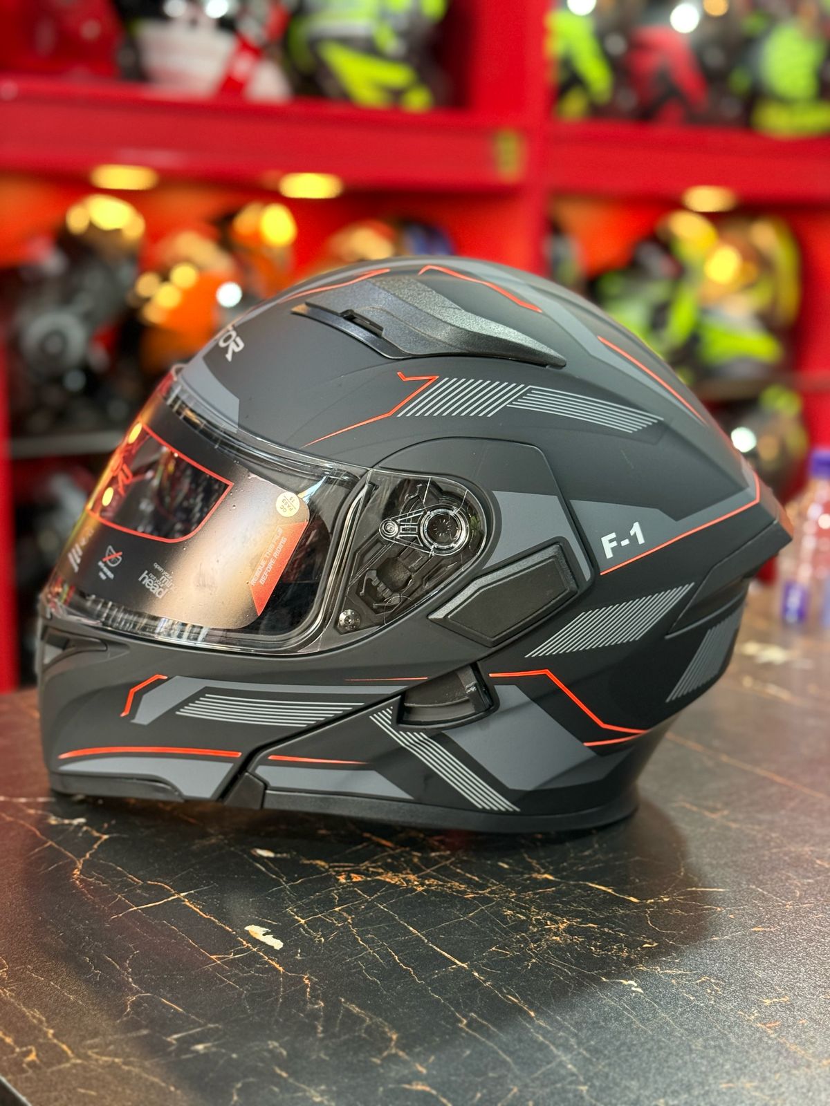 Grey Matt Black Jiekai Helmet 902 Helmet Jiekai JK-902 Grey FlipUp